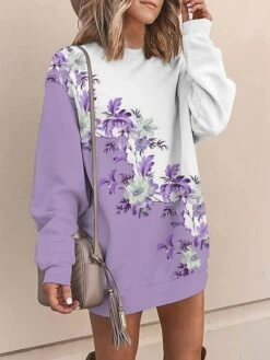 Women's Casual Dress Sweatshirt Dress Mini Dress Warm Fashion Outdoor Vacation Going Out Crew Neck Print Floral Loose Fit Pink Royal Blue Blue S M L XL XXL 9 Women's Casual Dress Sweatshirt Dress Mini Dress Warm Fashion Outdoor Vacation Going Out Crew Neck Print Floral Loose Fit Pink Royal Blue Blue S M L XL XXL -Casual Print Dress Sales yzvnbr1694069114473