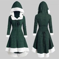 Women's Christmas Hoodie Dress Vintage Dress Midi Dress Green Black Wine Red Gray Long Sleeve Pure Color Patchwork Winter Fall Hooded Vacation Vintage 2022 S M L XL XXL 3XL -Casual Print Dress Sales zabmib1667295487511