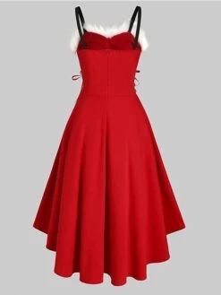 Women's Christmas Swing Dress Slip Dress Vintage Dress Midi Dress Green Black Wine Sleeveless Pure Color Backless Winter Fall Autumn Spaghetti Strap Fashion Daily Date 2022 S M L XL XXL 3XL -Casual Print Dress Sales zahjot1667815068197