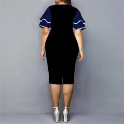 Women‘s Plus Size Curve Party Dress Color Block Crew Neck Print Short Sleeve Spring Fall Work Casual Prom Dress Knee Length Dress Casual Daily DressHomecoming Dress -Casual Print Dress Sales zaixyn1639471971326