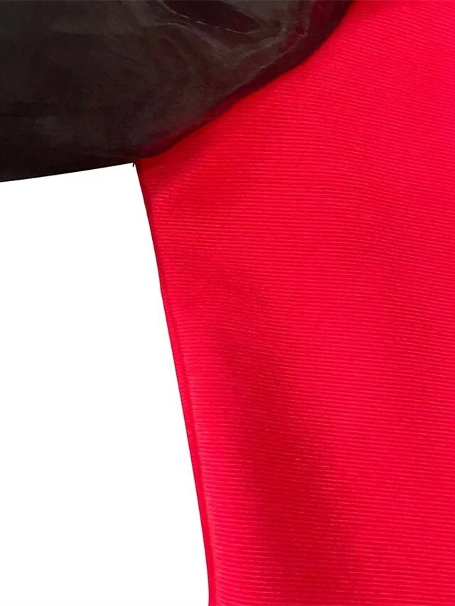 Women‘s Plus Size Curve Party Dress Color Block Crew Neck Mesh 3/4 Length Sleeve Spring Fall Prom Dress Midi Dress Party Going Out Dress 9 Women‘s Plus Size Curve Party Dress Color Block Crew Neck Mesh 3/4 Length Sleeve Spring Fall Prom Dress Midi Dress Party Going Out Dress - Image 9