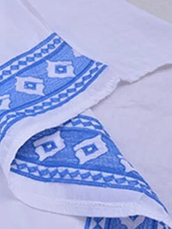 Women's Kaftan Dress Cover Up Beach Wear Long Dress Maxi Dress Split Print Basic Casual Geometric V Neck Half Sleeve Loose Fit Outdoor Daily White 2023 Summer Spring One Size -Casual Print Dress Sales zbdrtn1677235567509