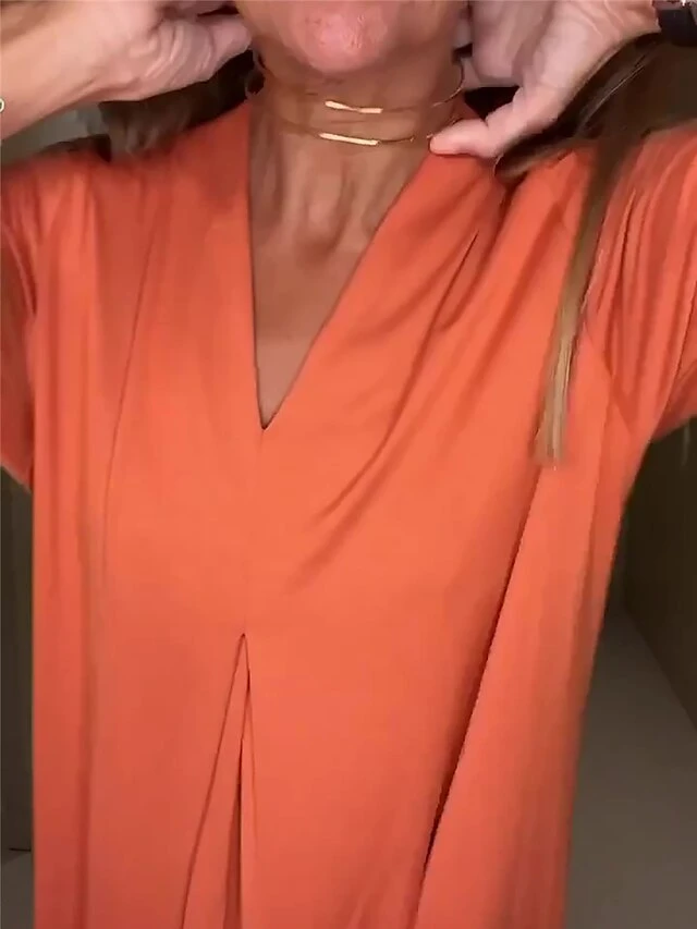 Women's Long Dress Maxi Dress Casual Dress Shift Dress Summer Dress Plain Fashion Basic Daily Holiday Date Ruched 3/4 Length Sleeve V Neck Dress Regular Fit Black Orange Khaki Summer Spring S M L XL 6 Women's Long Dress Maxi Dress Casual Dress Shift Dress Summer Dress Plain Fashion Basic Daily Holiday Date Ruched 3/4 Length Sleeve V Neck Dress Regular Fit Black Orange Khaki Summer Spring S M L XL - Image 6