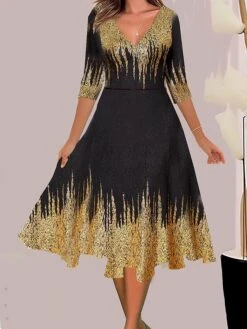 Women's Casual Dress Swing Dress A Line Dress Floral Ombre Print V Neck Midi Dress Fashion Streetwear Outdoor Daily 3/4 Length Sleeve Regular Fit Black Yellow Navy Blue Summer Spring S M L XL XXL 8 Women's Casual Dress Swing Dress A Line Dress Floral Ombre Print V Neck Midi Dress Fashion Streetwear Outdoor Daily 3/4 Length Sleeve Regular Fit Black Yellow Navy Blue Summer Spring S M L XL XXL -Casual Print Dress Sales zdbyfp1691053138779