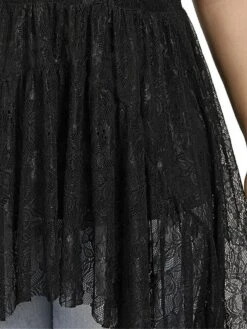 Women‘s Plus Size Curve Casual Dress Lace Dress A Line Dress Solid Color Mini Dress Sleeveless Lace Plus High Low V Neck Fashion Outdoor Black White Summer Spring XL XXL 3XL 4XL 5XL -Casual Print Dress Sales zdepss1678702077035