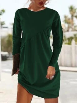 Women's Casual Dress Plain Dress Mini Dress Ruched Outdoor Daily Vacation Fashion Modern Crew Neck Long Sleeve 2023 Loose Fit Black Pink Wine Color S M L XL Size 11 Women's Casual Dress Plain Dress Mini Dress Ruched Outdoor Daily Vacation Fashion Modern Crew Neck Long Sleeve 2023 Loose Fit Black Pink Wine Color S M L XL Size -Casual Print Dress Sales zgtuxl1691495782869
