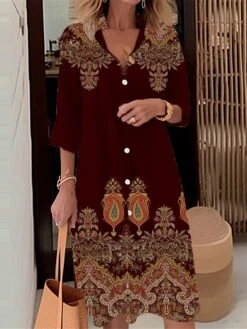 New Release -Casual Print Dress Sales zhafxt1695367367380