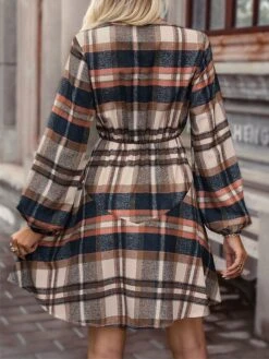 Women's Casual Dress Print Dress Spring Dress Plaid Lace Up Print V Neck Midi Dress Active Fashion Outdoor Street Long Sleeve Loose Fit Khaki Spring Fall S M L XL 13 Women's Casual Dress Print Dress Spring Dress Plaid Lace Up Print V Neck Midi Dress Active Fashion Outdoor Street Long Sleeve Loose Fit Khaki Spring Fall S M L XL -Casual Print Dress Sales zhjtpc1692959035269
