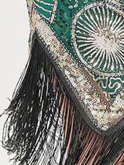 Women's Retro 1920s Fringe Dress Midi Dress Party Halloween Sequins Tassel Fringe Geometric V Neck Sleeveless Regular Fit Spring Fall 2023 Black Red XS S M L -Casual Print Dress Sales zhwdhe1692947263123