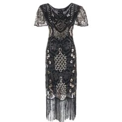 Women's Retro 1920s Fringe Dress Midi Dress Party Halloween Sequins Tassel Fringe Floral V Neck Short Sleeve Regular Fit Spring Fall 2023 Silver Red S M L XL 15 Women's Retro 1920s Fringe Dress Midi Dress Party Halloween Sequins Tassel Fringe Floral V Neck Short Sleeve Regular Fit Spring Fall 2023 Silver Red S M L XL -Casual Print Dress Sales zkqlxd1692856708986