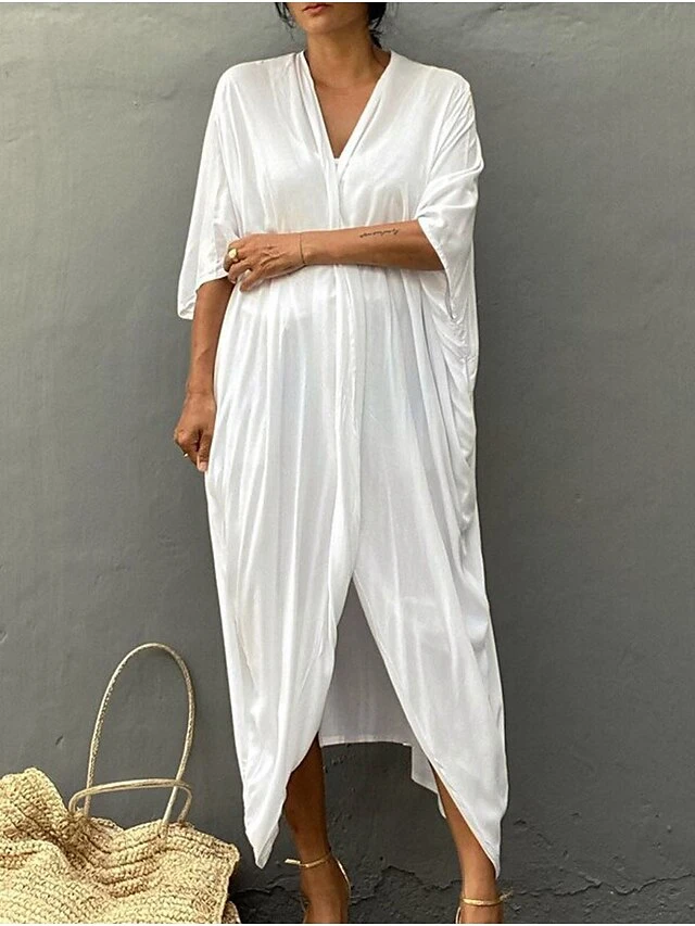 Women's Swimwear Cover Up Beach Top Normal Swimsuit Lace Up Pleated UV Protection Pure Color Black White Red Royal Blue Beige V Wire Bathing Suits New Vacation Holiday 6 Women's Swimwear Cover Up Beach Top Normal Swimsuit Lace Up Pleated UV Protection Pure Color Black White Red Royal Blue Beige V Wire Bathing Suits New Vacation Holiday - Image 6