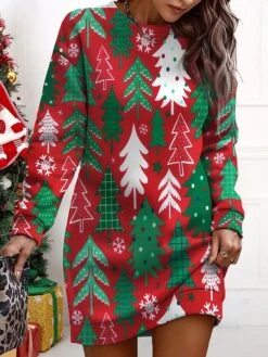 Women's Christmas Casual Dress Sweatshirt Dress Mini Dress Warm Fashion OutdoorVacation Crew Neck Print SnowmanTree Loose Fit Red Royal Blue Blue S M L XL XXL 5 Women's Christmas Casual Dress Sweatshirt Dress Mini Dress Warm Fashion OutdoorVacation Crew Neck Print SnowmanTree Loose Fit Red Royal Blue Blue S M L XL XXL -Casual Print Dress Sales znmnhg1695365422589