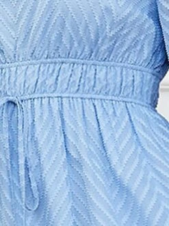 Women's Plus Size Prom Dress Party Dress Corset Dress Long Dress Maxi Dress Light Blue Long Sleeve Pure Color Drawstring Fall Winter Autumn Square Neck Fashion Winter Dress Evening Party Wedding Guest -Casual Print Dress Sales zoddrn1693535313121
