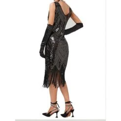 Women's Retro 1920s Fringe Dress Midi Dress Party Halloween Sequins Tassel Fringe Geometric V Neck Sleeveless Regular Fit Spring Fall 2023 Silver Black XS S M L 12 Women's Retro 1920s Fringe Dress Midi Dress Party Halloween Sequins Tassel Fringe Geometric V Neck Sleeveless Regular Fit Spring Fall 2023 Silver Black XS S M L -Casual Print Dress Sales zpouhz1692849304636