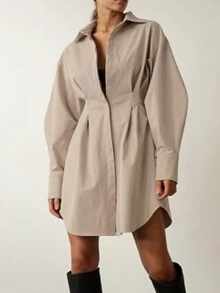 Women's Shirt Dress Casual Dress Mini Dress Outdoor Daily Date Polyester Fashion Basic Shirt Collar Button Long Sleeve Fall Winter 2023 Regular Fit Black White Brown Pure Color S M L 34 Women's Shirt Dress Casual Dress Mini Dress Outdoor Daily Date Polyester Fashion Basic Shirt Collar Button Long Sleeve Fall Winter 2023 Regular Fit Black White Brown Pure Color S M L -Casual Print Dress Sales zqylue1695644832463