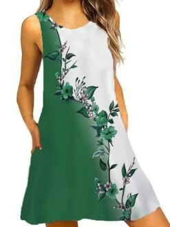 Women's Casual Dress Tank Dress Summer Dress Graphic Floral Print Crew Neck Mini Dress Fashion Classic Daily Holiday Sleeveless Loose Fit Colourful White Red Summer Spring S M L XL XXL -Casual Print Dress Sales zrcoin1685693642297