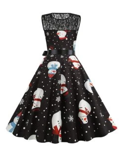Women‘s Christmas Retro 1950s Vintage Dress Midi Dress Party Patchwork Bow Santa Claus Crew Neck Sleeveless Regular Fit Fall Winter 2023 Black White S M L XL 25 Women‘s Christmas Retro 1950s Vintage Dress Midi Dress Party Patchwork Bow Santa Claus Crew Neck Sleeveless Regular Fit Fall Winter 2023 Black White S M L XL -Casual Print Dress Sales zrgyiu1694501420284