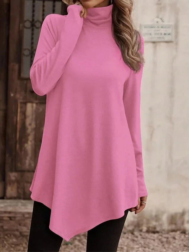 Women's Casual Dress Sweatshirt Dress Plain Dress Mini Dress Patchwork Daily Vacation Going Out Active Fashion Turtleneck Long Sleeve 2023 Loose Fit Black White Pink Color S M L XL XXL Size 1 Women's Casual Dress Sweatshirt Dress Plain Dress Mini Dress Patchwork Daily Vacation Going Out Active Fashion Turtleneck Long Sleeve 2023 Loose Fit Black White Pink Color S M L XL XXL Size
