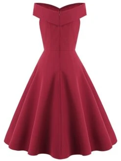 Women's Vintage Tea Dresses Homecoming Dress Cocktail Dress Mini Dress Black Wine Navy Blue Sleeveless Pure Color Backless Summer Spring Fall Off Shoulder 1950s Party Wedding Guest 2023 -Casual Print Dress Sales zshehl1650968938125