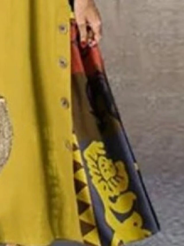 Women's Plus Size Holiday Dress Print Crew Neck Print Long Sleeve Winter Fall Vintage Casual Maxi Long Dress Daily Holiday Dress 5 Women's Plus Size Holiday Dress Print Crew Neck Print Long Sleeve Winter Fall Vintage Casual Maxi Long Dress Daily Holiday Dress - Image 5