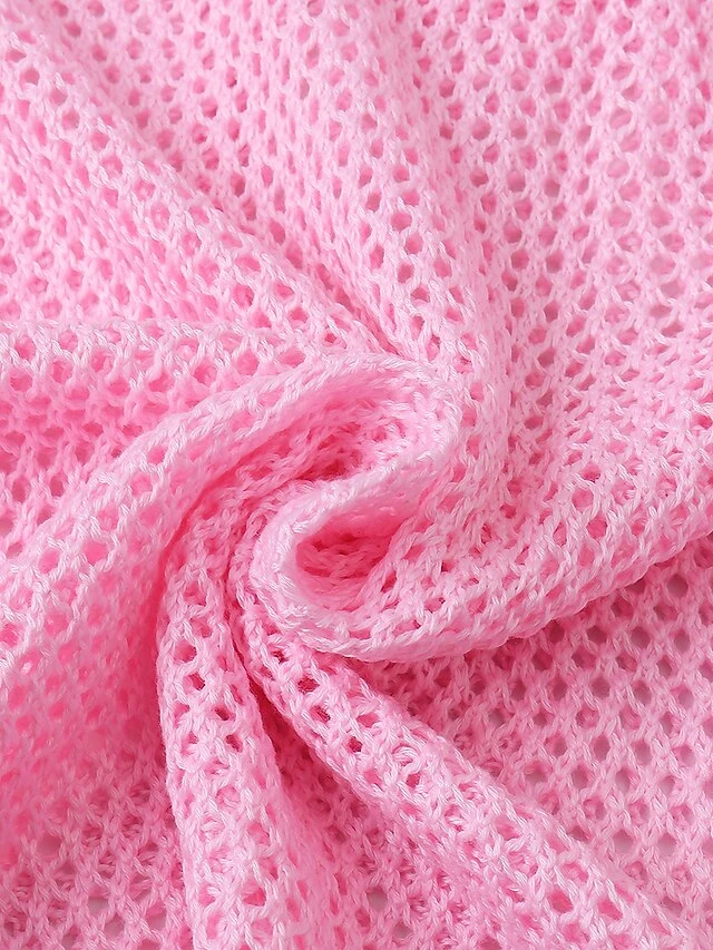 Women's Swimwear Cover Up Beach Dress Normal Swimsuit Oversized Crochet Hole Solid Color Wine Red Lake Green Black White Light Pink Bathing Suits Sports Vacation Sports 16 Women's Swimwear Cover Up Beach Dress Normal Swimsuit Oversized Crochet Hole Solid Color Wine Red Lake Green Black White Light Pink Bathing Suits Sports Vacation Sports - Image 16