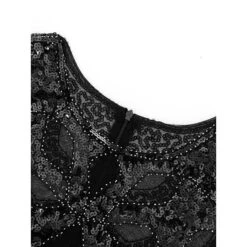 Women's Retro 1920s Fringe Dress Midi Dress Party Halloween Sequins Tassel Fringe Geometric Crewneck Sleeveless Regular Fit Spring Fall 2023 Black Red S M L XL -Casual Print Dress Sales zuemot1692849056488