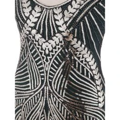 Women's Retro 1920s Fringe Dress Midi Dress Party Halloween Sequins Tassel Fringe Leaf Deep U Sleeveless Regular Fit Spring Fall 2023 Silver Black S M L XL -Casual Print Dress Sales zvdntf1692858237209