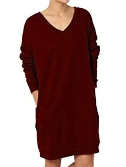 Women's Casual Dress Sweatshirt Dress Shift Dress Mini Dress Pocket Outdoor Street Daily Active Fashion V Neck Long Sleeve 2023 Loose Fit Black Wine Dark Grey Color S M L XL XXL Size 30 Women's Casual Dress Sweatshirt Dress Shift Dress Mini Dress Pocket Outdoor Street Daily Active Fashion V Neck Long Sleeve 2023 Loose Fit Black Wine Dark Grey Color S M L XL XXL Size -Casual Print Dress Sales zvtdrn1694591871695