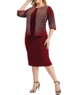 Women's Plus Size Curve Party Dress Cocktail Dress Sheath Dress Solid Color Midi Dress 3/4 Length Sleeve Patchwork Fake Two Piece Crew Neck Fashion Party Black Wine Fall Winter XL XXL 3XL 4XL 5XL 15 Women's Plus Size Curve Party Dress Cocktail Dress Sheath Dress Solid Color Midi Dress 3/4 Length Sleeve Patchwork Fake Two Piece Crew Neck Fashion Party Black Wine Fall Winter XL XXL 3XL 4XL 5XL -Casual Print Dress Sales zwxwug1695362726702