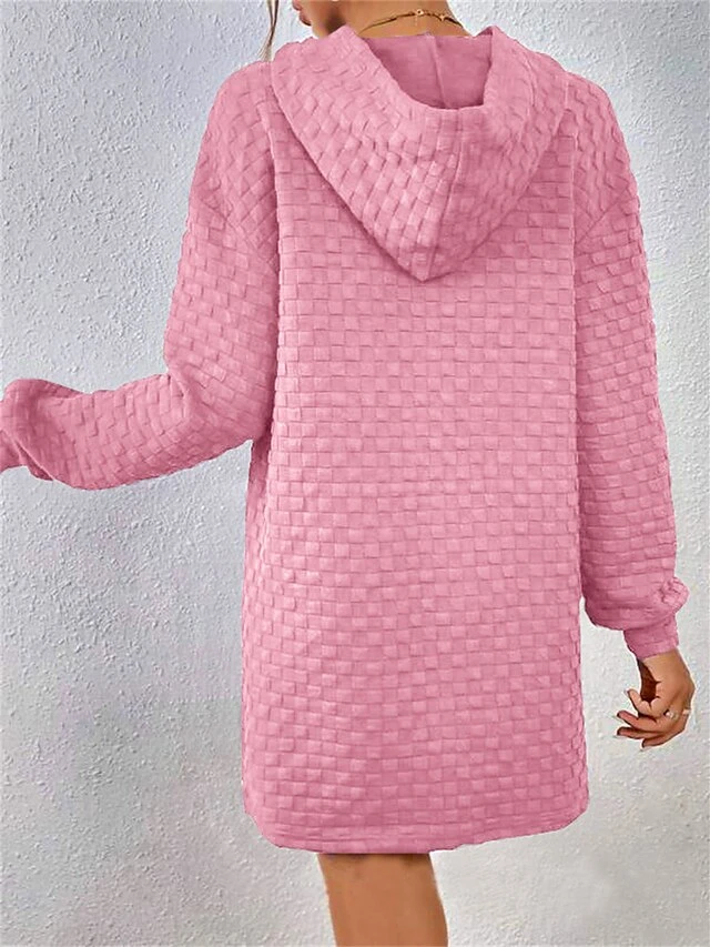 Women's Casual Dress Hoodie Dress Mini Dress Fashion Daily Outdoor Vacation Going Out Hoodie Solid Color Loose Fit Black White Pink S M L XL XXL 6 Women's Casual Dress Hoodie Dress Mini Dress Fashion Daily Outdoor Vacation Going Out Hoodie Solid Color Loose Fit Black White Pink S M L XL XXL - Image 6